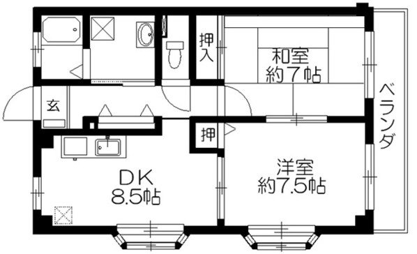 フルーレ伊勢Ⅱの物件間取画像